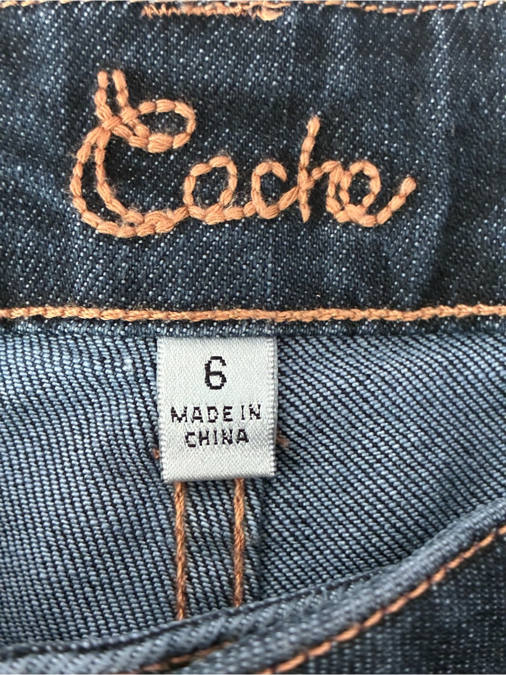 Cache Studded Pocket Denim Capri Jeans Women’s Size 6 Blue Cropped Stretch - Picture 4 of 8
